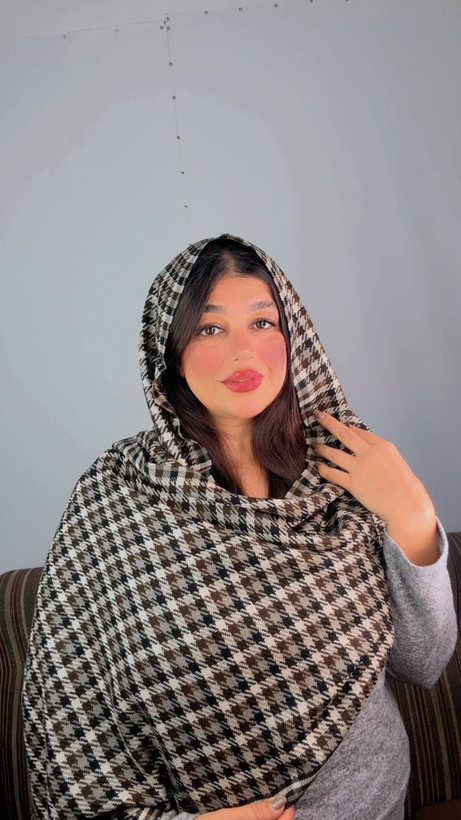 شال بافت چهارخونه طرح جدید